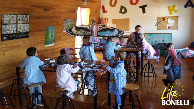 Escolares del Colegio Público San Juan de Lumbier participando de las actividades del CIN. Autor: Centro de Interpretación de las Foces